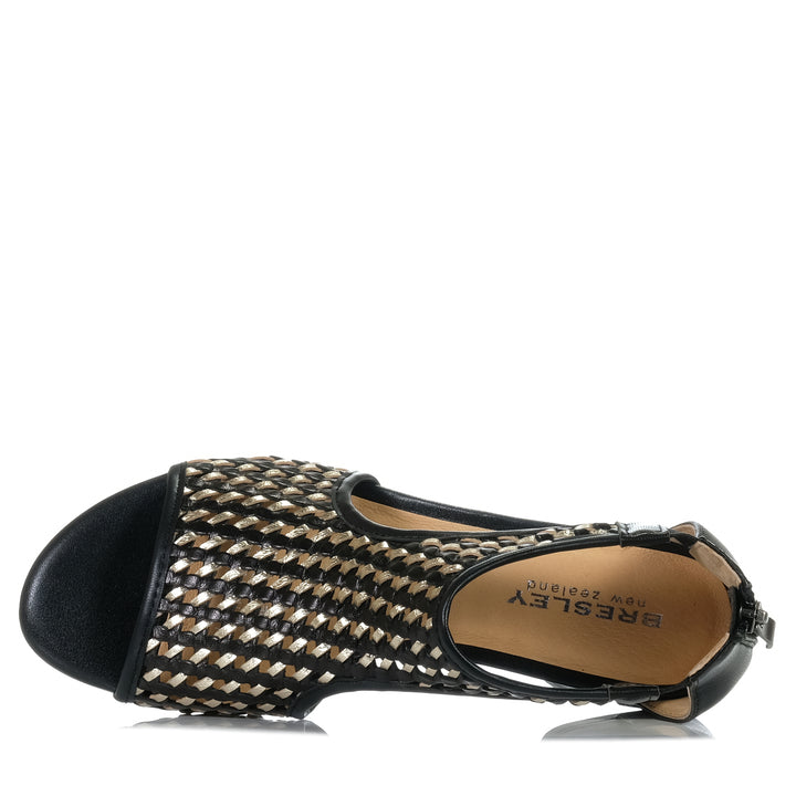 Bresley Angler Black/Gold, Womens, black, bresley, heels, multi, sandals, womens