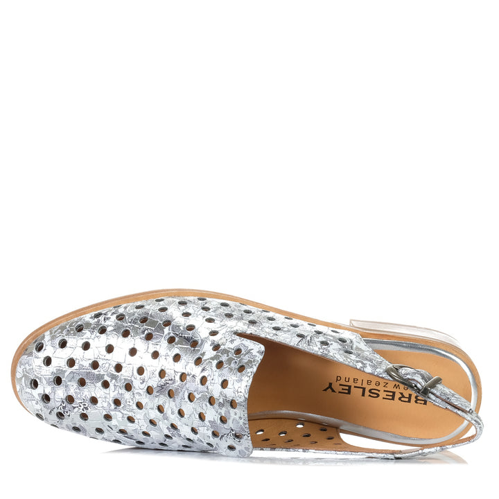 Bresley Asp Silver Dizzy, Womens, bresley, flats, heels, metallic, shoes, womens