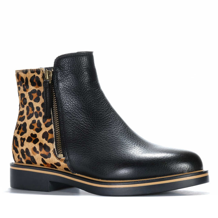 Bresley Driscol Black/Leopard Womens Boots