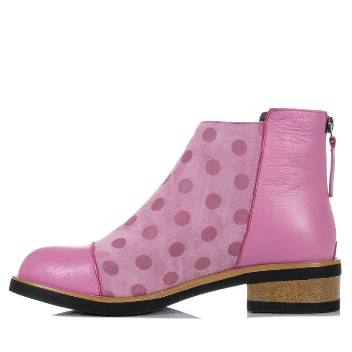 Bresley Duck Pink/Spot, 37 EU, 38 EU, 39 EU, 40 EU, 41 EU, ankle boots, boots, Bresley, pink, womens