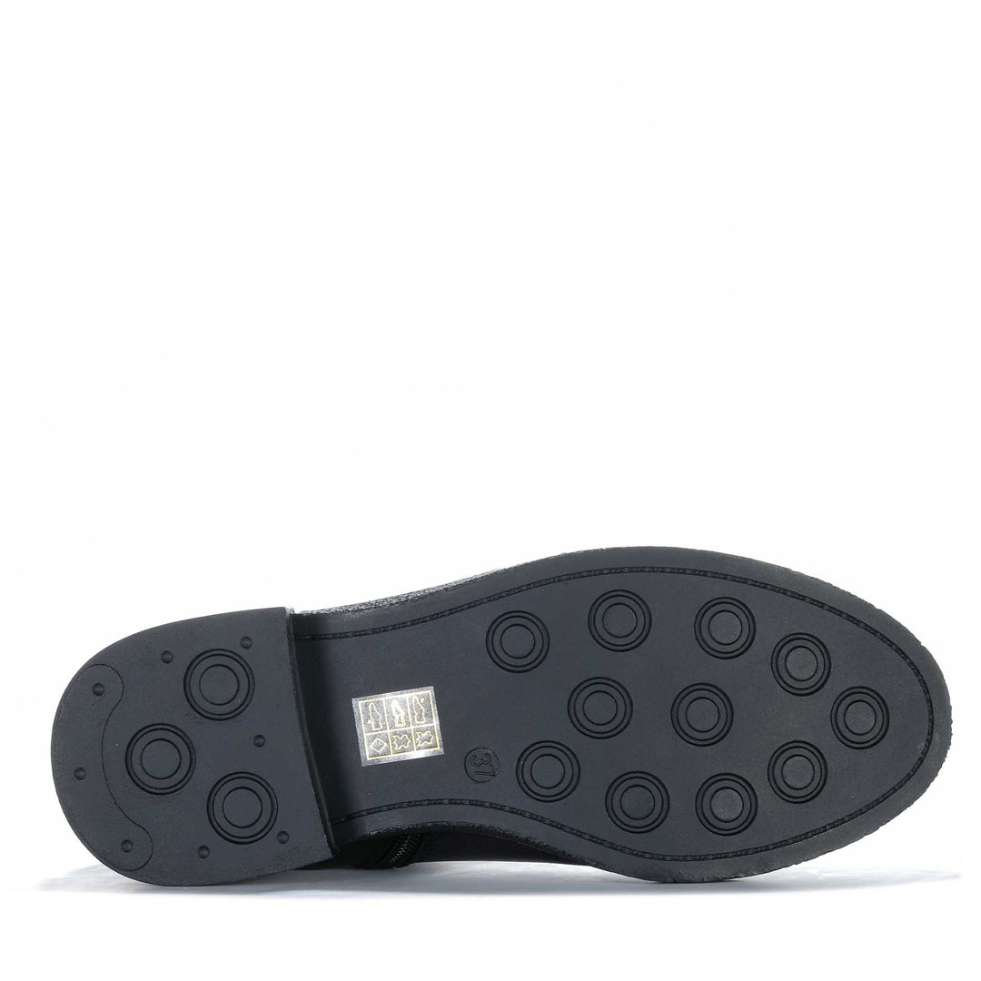 Bresley Duel Black/Metal Zip Womens Boots