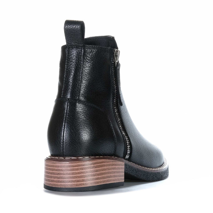 Bresley Duel Black/Metal Zip Womens Boots