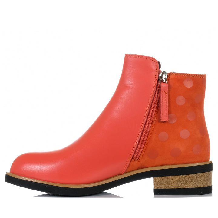Bresley Dungeon Orange/Spot, 37 eu, 38 eu, 39 eu, 40 eu, 41 eu, ankle boots, boots, bresley, orange, womens