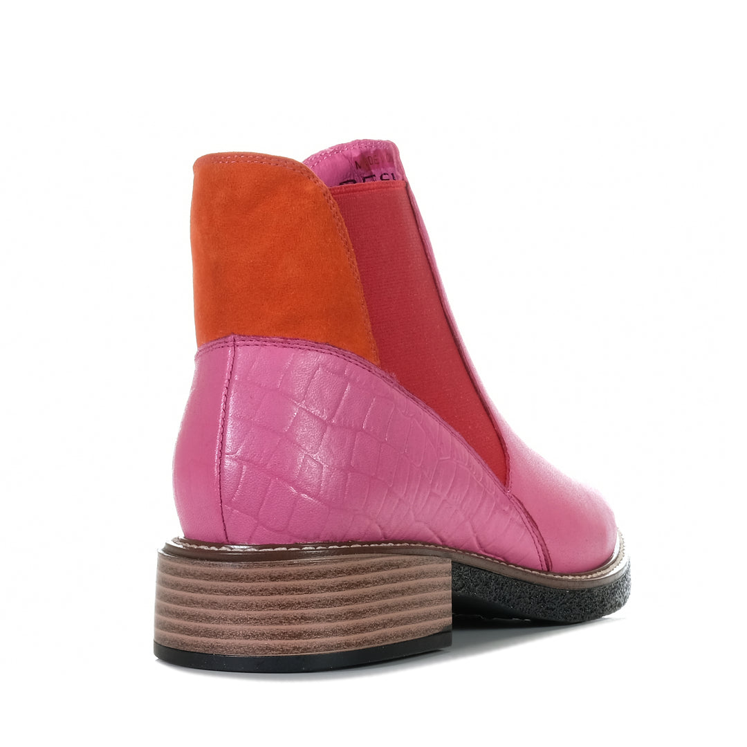 Bresley Dutch Hot Pink Combo, 37 eu, 38 eu, 39 eu, 40 eu, 41 eu, ankle boots, boots, multi, pink, womens, zip