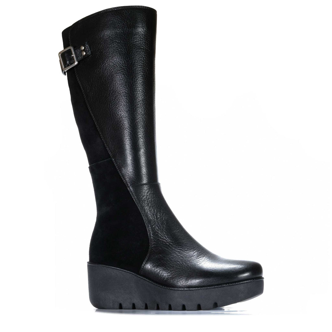 Bresley Panzy Black Mix Womens Boots