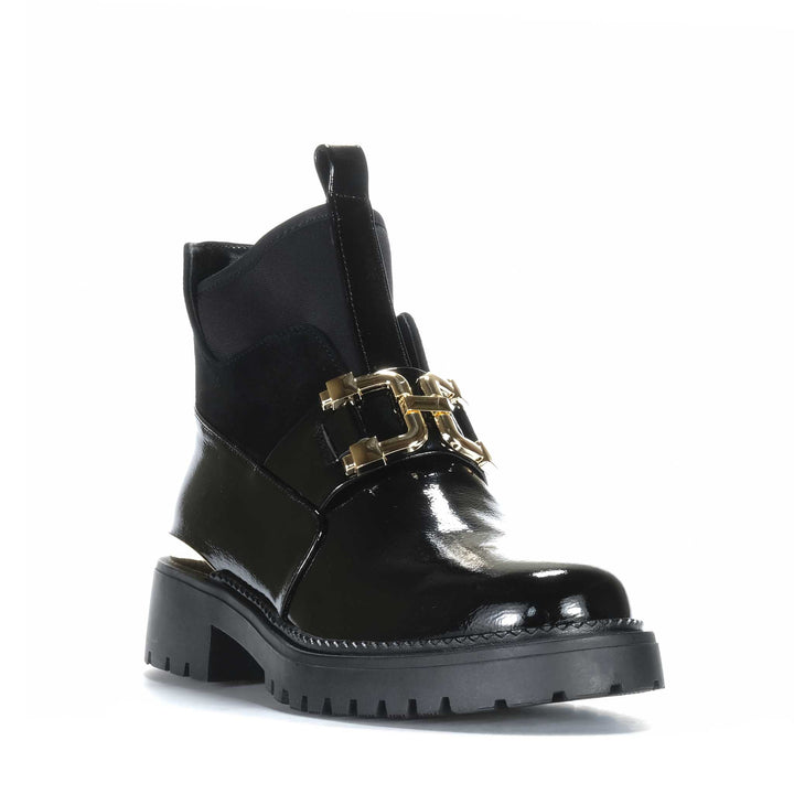 Bresley Parish Black/Gold Womens Boots