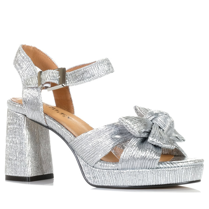 Bresley Sam Silver, Womens, bresley, heels, metallic, sandals, womens