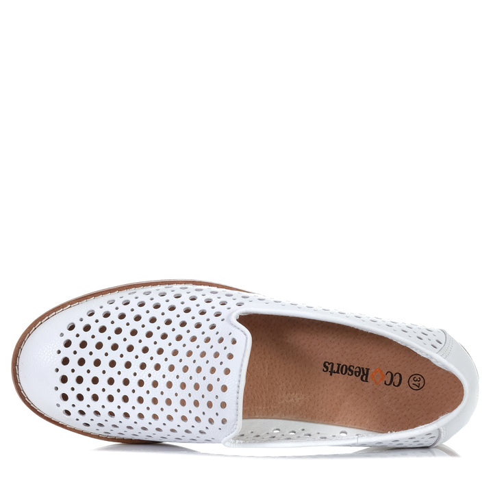 CC Resorts Austin 2 White, Womens, c c resort, flats, shoes, white, womens