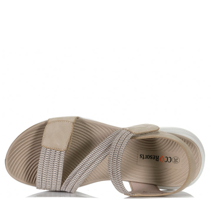 CC Resorts Florrie Apricot/Multi Womens Sandals