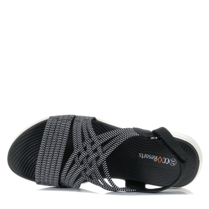 CC Resorts Flyta Black, Womens, black, cc resorts, flats, sandals, womens