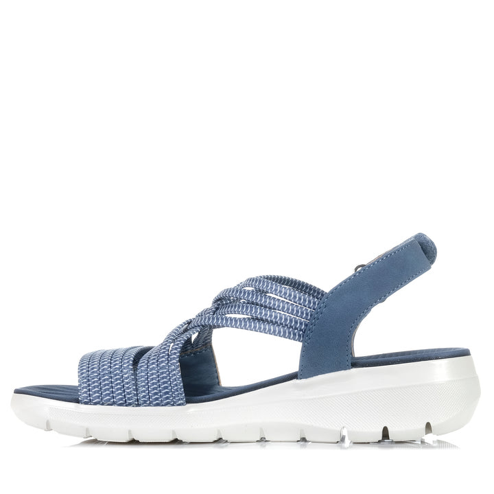 CC Resorts Flyta Denim, Womens, blue, cc resorts, flats, sandals, womens