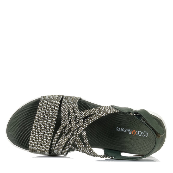 CC Resorts Flyta Olive/Multi, Womens, cc resorts, flats, green, multi, sandals, womens