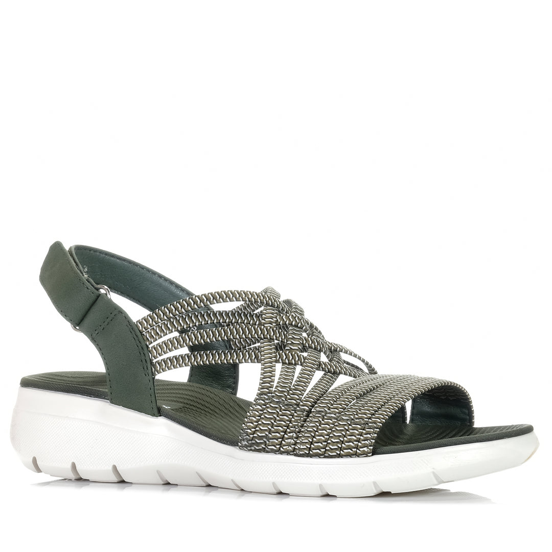 CC Resorts Flyta Olive/Multi, 37 EU, 38 EU, 39 EU, 40 EU, 41 EU, 42 EU, cc resorts, flats, green, multi, sandals, womens