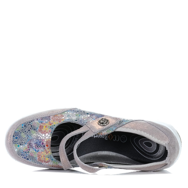 CC Resorts Jasmyn Grey Floral, Womens, CC Resorts, flats, grey, multi, shoes, womens