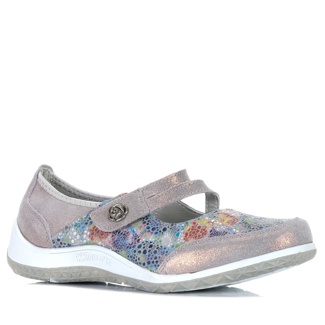 CC Resorts Jasmyn Grey Floral, 37 EU, 38 EU, 39 EU, 40 EU, 41 EU, 42 EU, CC Resorts, flats, grey, multi, shoes, womens