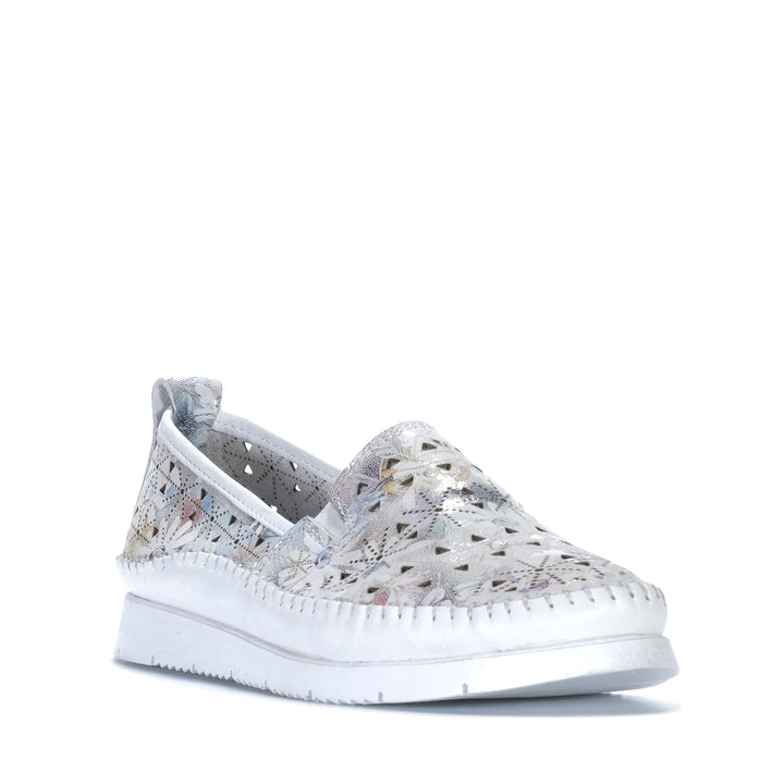 Cabello Clear White Print Womens Shoes