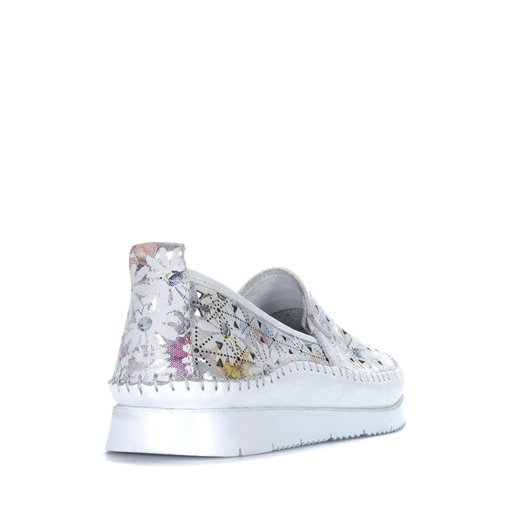 Cabello Clear White Print Womens Shoes