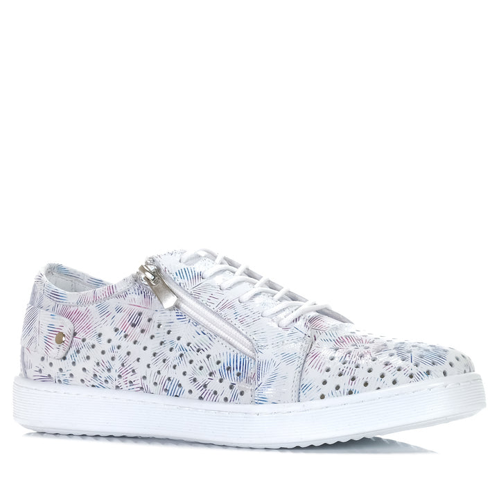 Cabello EG17P White Print, Womens, cabello, flats, multi, shoes, wide, womens