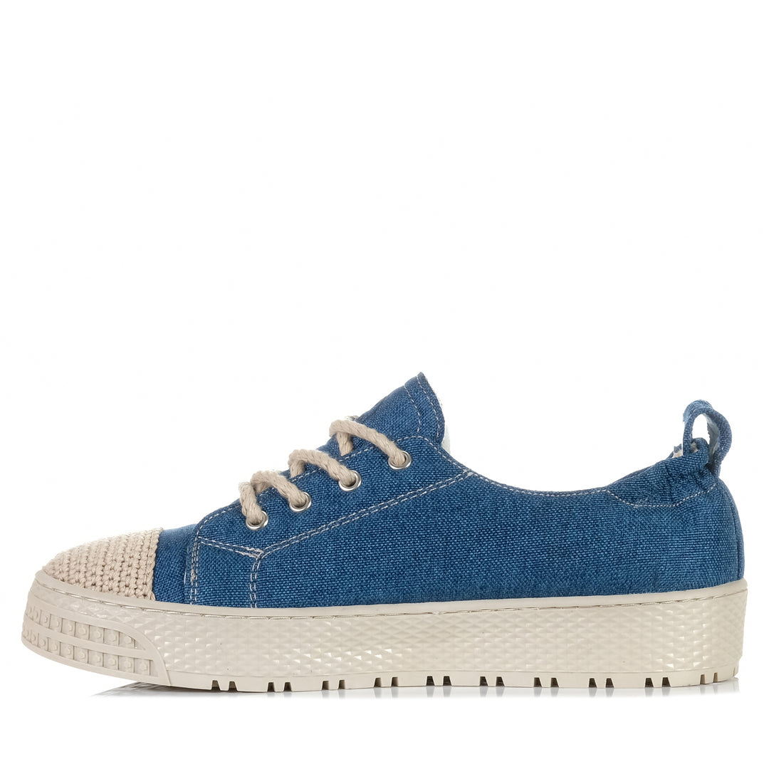 Cabello Uni Jeans, Womens, blue, Cabello, flats, low-tops, shoes, sneakers, womens