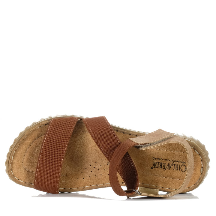 Carlaverde CV755 Tan, brown, carlaverde, flats, sandals, womens