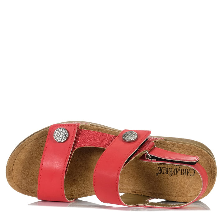 Carlaverde CV757 Red, 36 EU, 37 EU, 38 EU, 39 EU, 40 EU, 41 EU, carlaverde, flats, red, sandals, womens