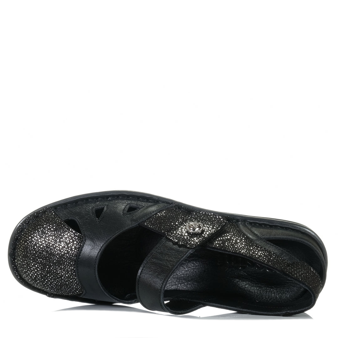 Cassini Magnolia Black Mix, 37 EU, 38 EU, 39 EU, 40 EU, 41 EU, 42 EU, black, Cassini, flats, shoes, womens