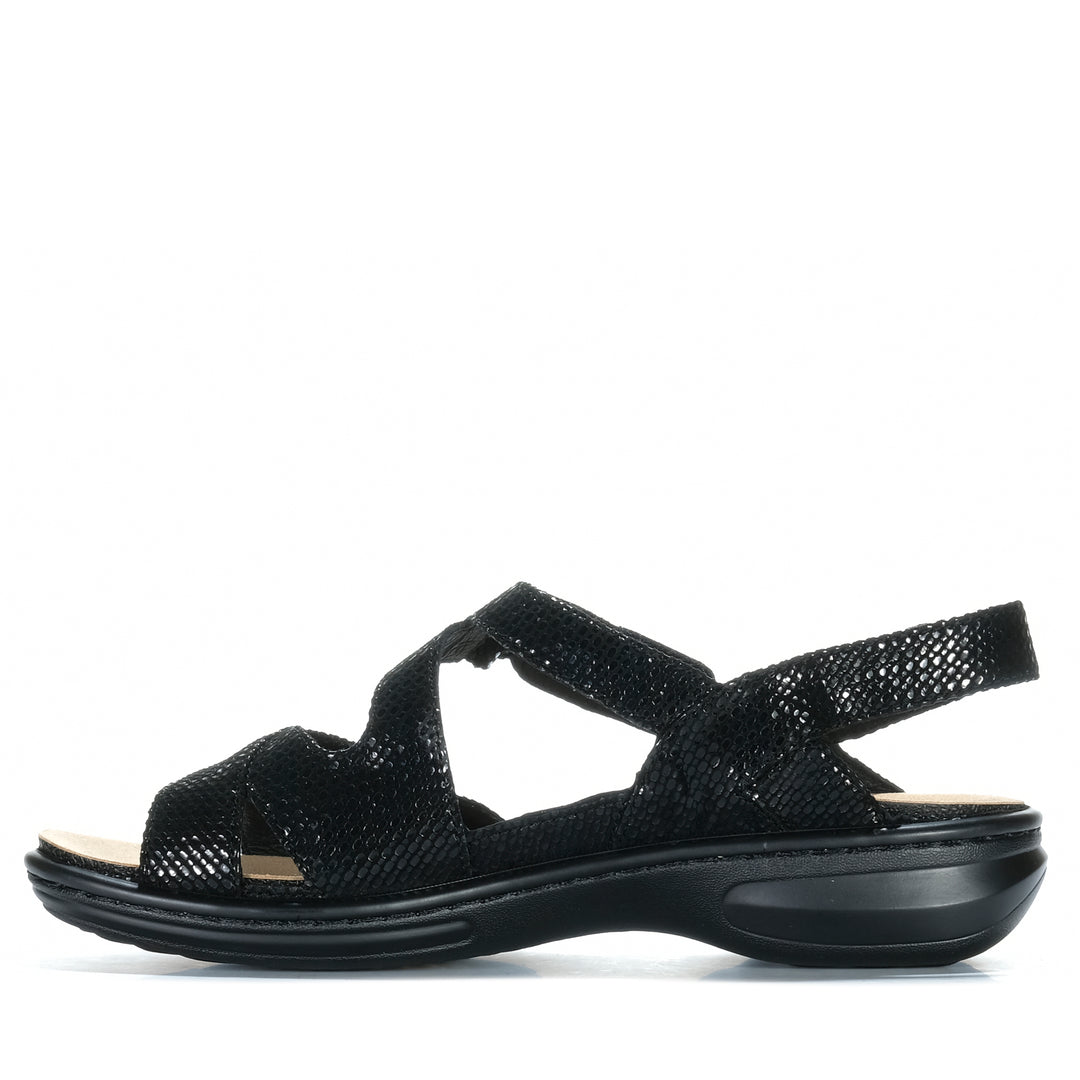 Cassini Mando Black Snake Womens Sandals