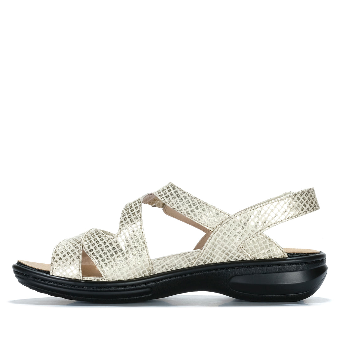 Cassini Mando Gold Squares Womens Sandals