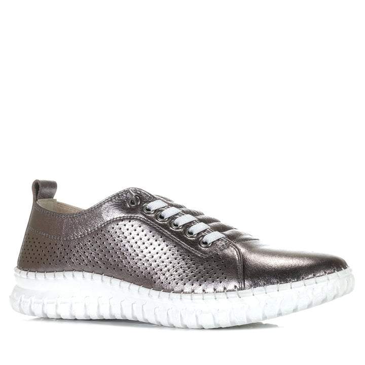 Cassini Mayday Pewter, 37 EU, 38 EU, 39 EU, 40 EU, 41 EU, 42 EU, Cassini, flats, low-tops, metallic, shoes, sneakers, womens