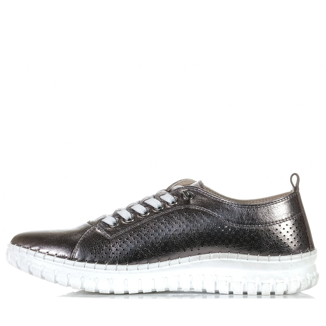 Cassini Mayday Pewter, 37 EU, 38 EU, 39 EU, 40 EU, 41 EU, 42 EU, Cassini, flats, low-tops, metallic, shoes, sneakers, womens