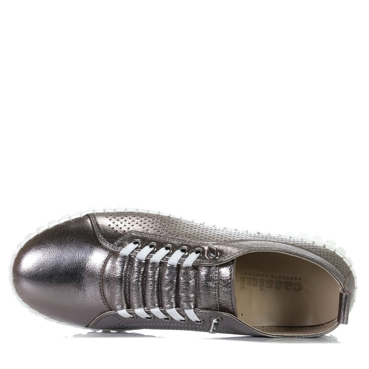 Cassini Mayday Pewter, 37 EU, 38 EU, 39 EU, 40 EU, 41 EU, 42 EU, Cassini, flats, low-tops, metallic, shoes, sneakers, womens