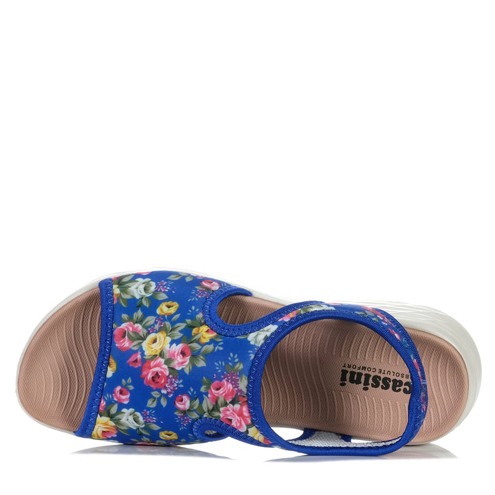 Cassini Mazin Blue Rose, 37 EU, 38 EU, 39 EU, 40 EU, 41 EU, 42 EU, Cassini, flats, multi, sandals, womens