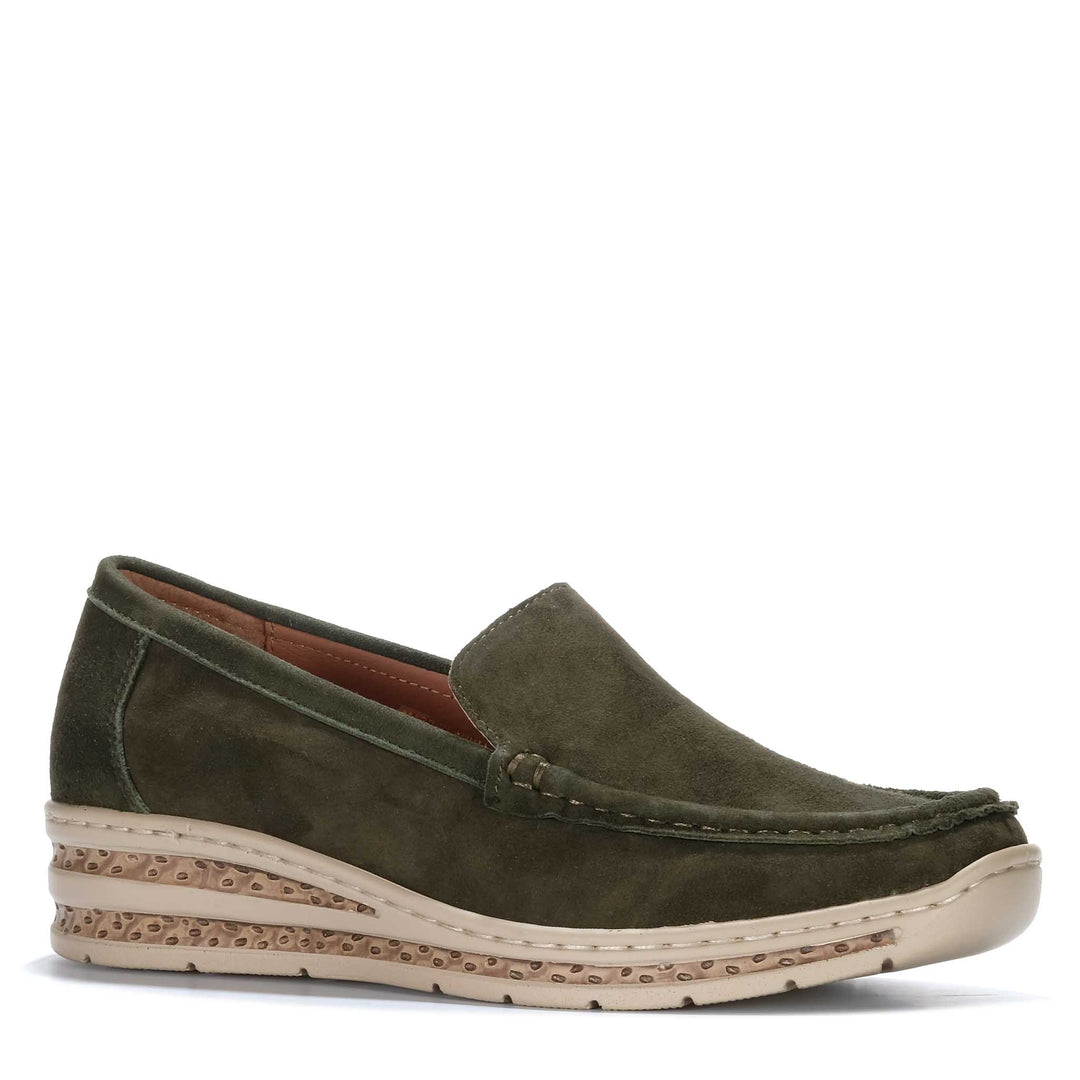 Cassini Mela Olive Suede Womens Shoes