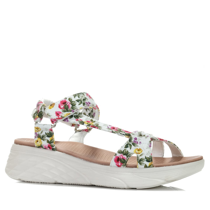 Cassini Merissa White Flower, 37 eu, 38 eu, 39 eu, 40 eu, 41 eu, 42 eu, cassini, flats, multi, sandals, womens