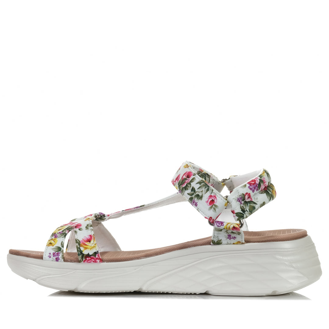 Cassini Merissa White Flower, 37 eu, 38 eu, 39 eu, 40 eu, 41 eu, 42 eu, cassini, flats, multi, sandals, womens