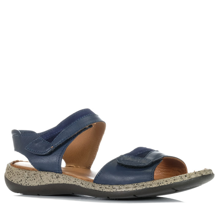 Cassini Meteor Navy Mix, blue, cassini, flats, sandals, womens