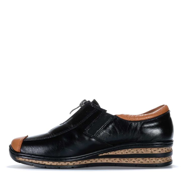 Cassini Mika Black/Tan Womens Shoes