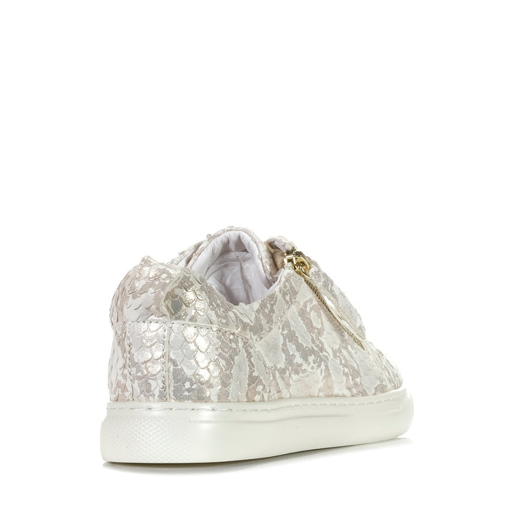 Cassini Moscow Gold/Cream Snake, 37 EU, 38 EU, 39 EU, 40 EU, 41 EU, 42 EU, cassini, flat, flats, low-tops, metallic, multi, shoes, sneakers, womens