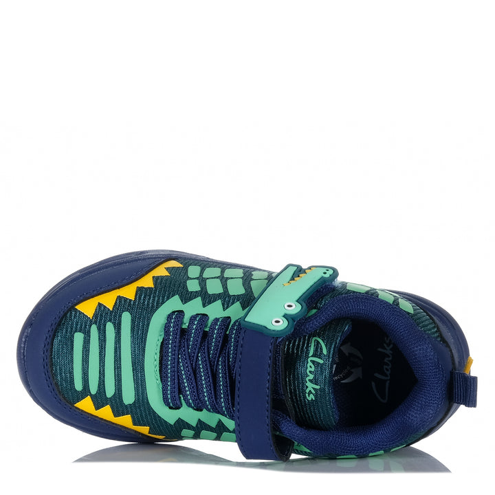 Clarks Alfie Navy Multi Youth Shoes