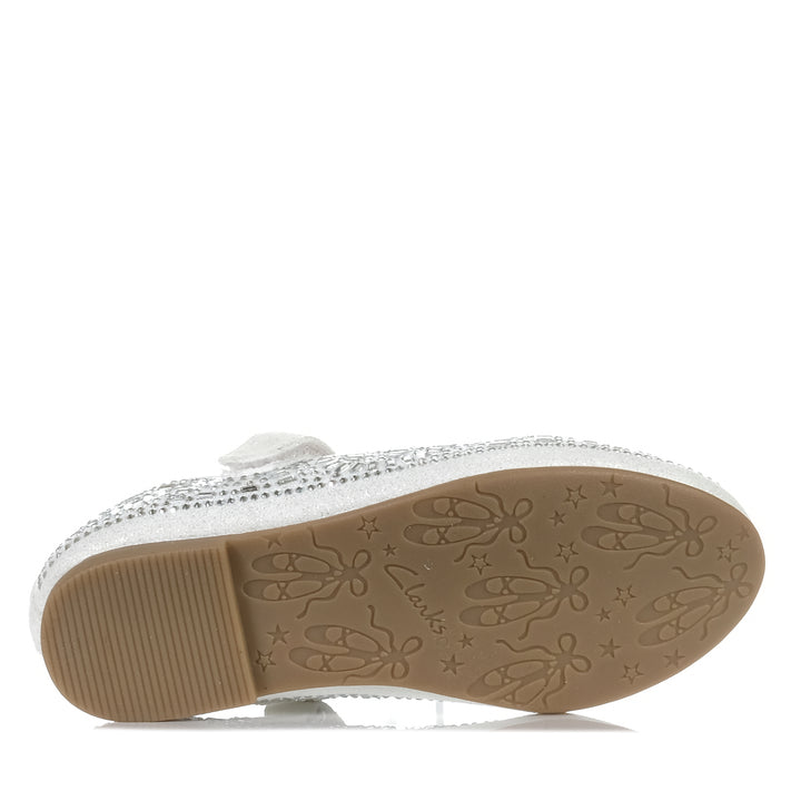 Clarks Aurora II White/Shimmer Multi, Youth