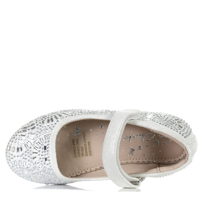 Clarks Aurora II White/Shimmer Multi, Youth