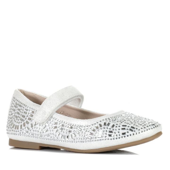 Clarks Aurora II White/Shimmer Multi, Youth