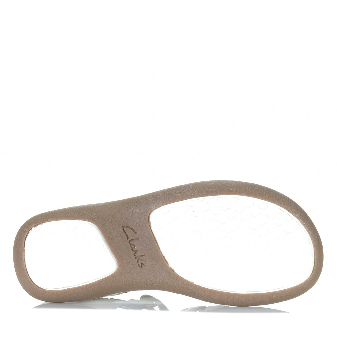 Clarks Phoebe White/Gold Youth Sandals