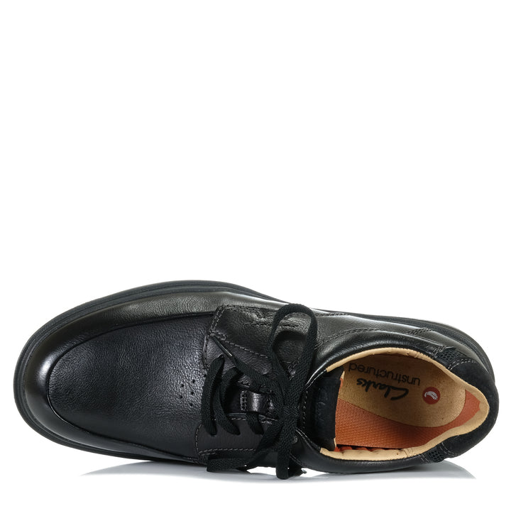 Clarks Un Briley Lace Black Leather, Mens