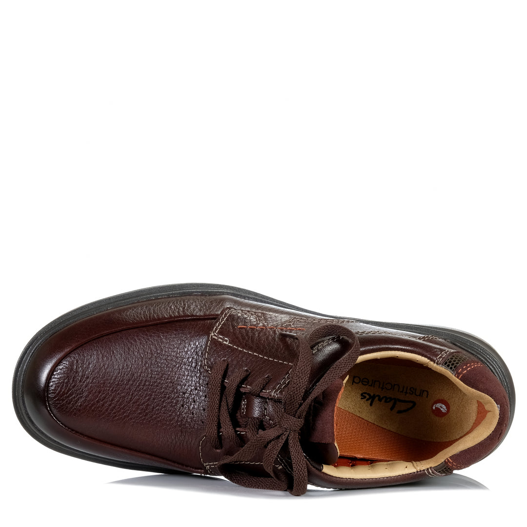 Clarks Un Briley Lace Mahogany Leather, Mens