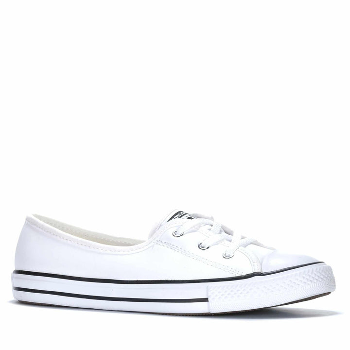Converse Chuck Taylor Ballet Lace Faux Leather White Womens Sneakers
