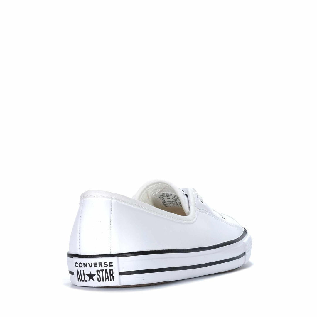 Converse Chuck Taylor Ballet Lace Faux Leather White Womens Sneakers