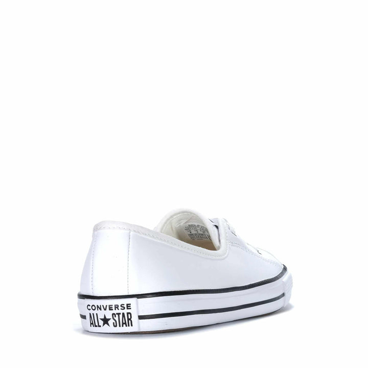 Converse Chuck Taylor Ballet Lace Faux Leather White Womens Sneakers