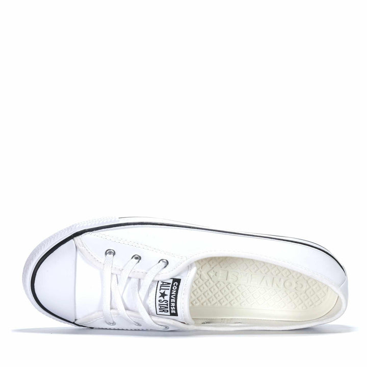 Converse Chuck Taylor Ballet Lace Faux Leather White Womens Sneakers