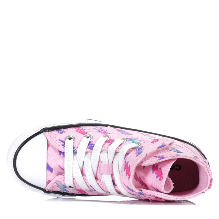 Converse Chuck Taylor Electric Bolt Hi Tongue Tied, 1 US, 11 US, 12 US, 13 US, 2 US, 3 US, boots, Converse, kids, pink, youth